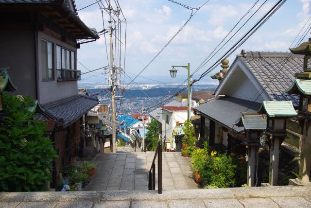 宝山寺参道の階段