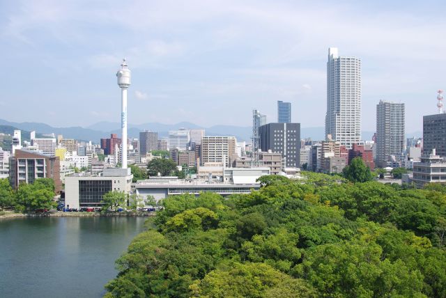 広島城・展望室からの風景