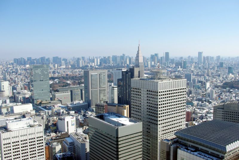 都庁北展望台からの雪景色