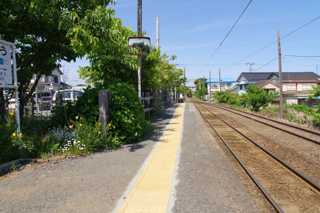 銚子電鉄・外川駅のホーム（犬吠駅方向）
