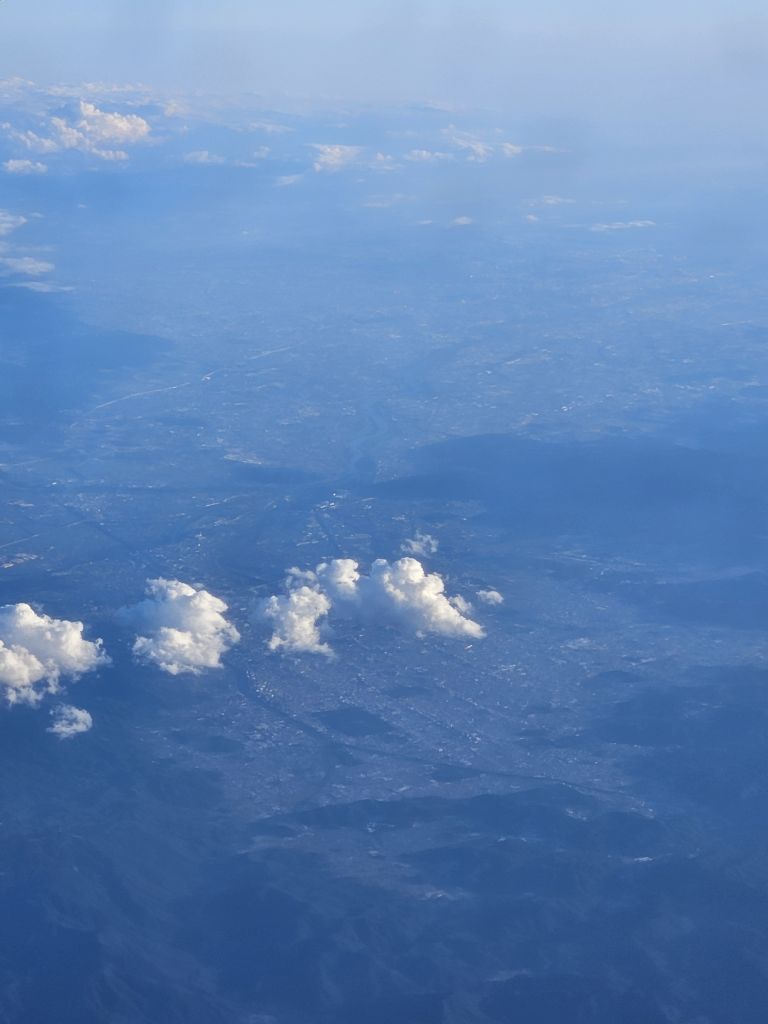 飛行機からの景色・京都から大阪湾の眺め