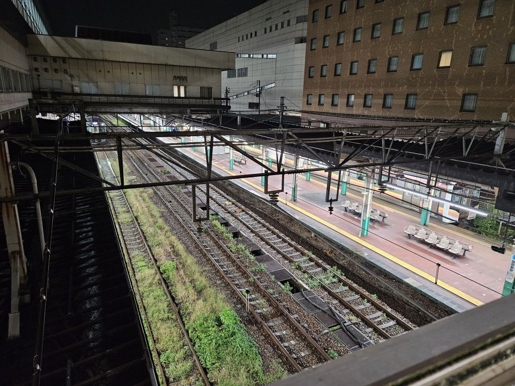 長岡駅・ホームを見下ろす