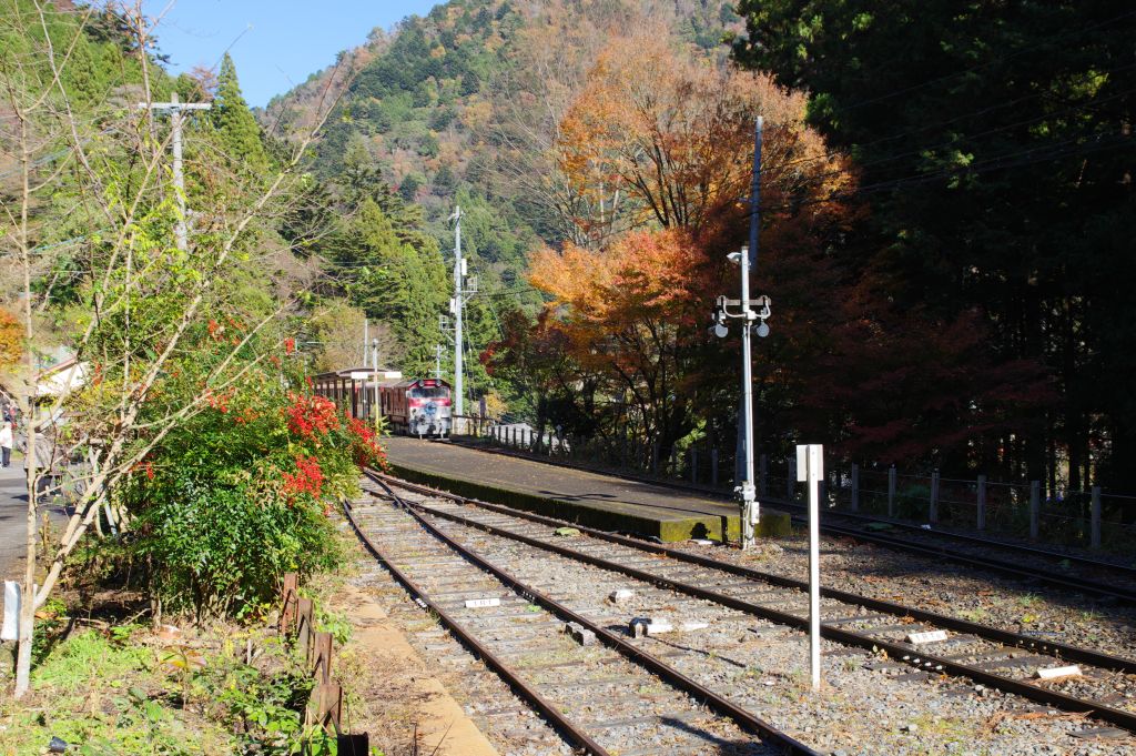 接岨峡温泉駅・道から俯瞰