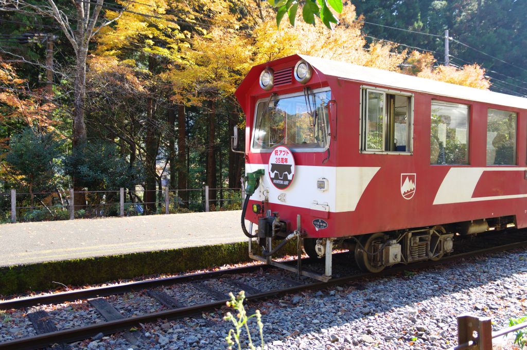 接岨峡温泉駅・下り列車が来た