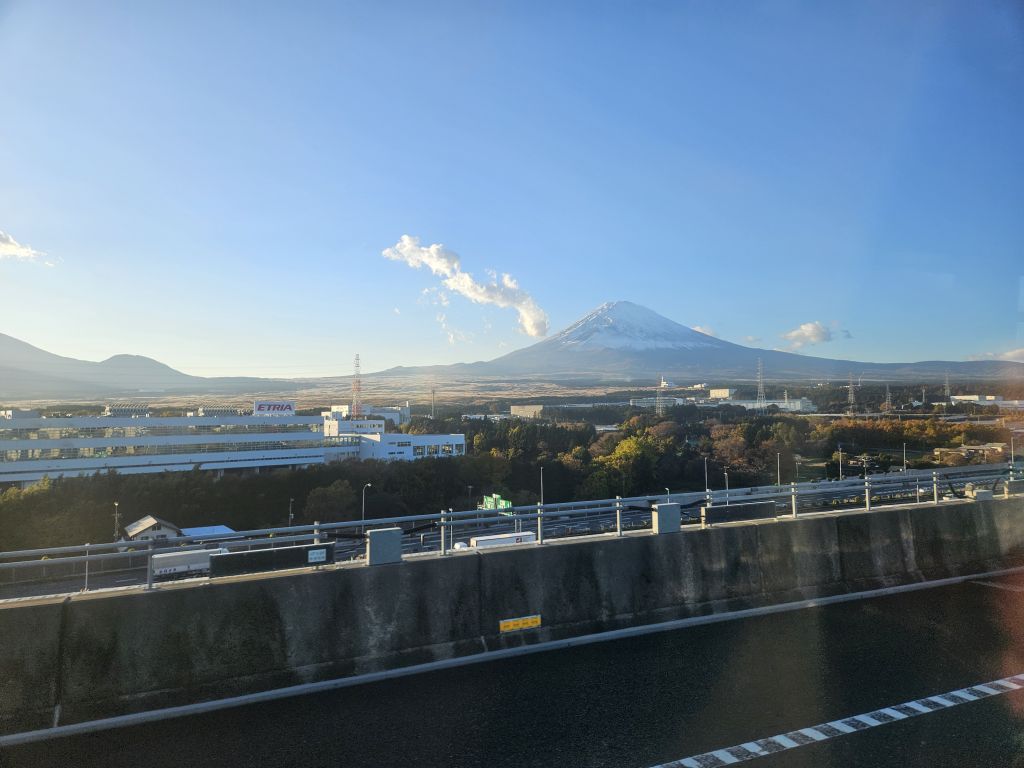 新東名・西日と富士山