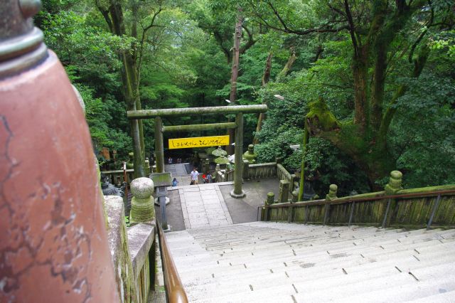 最後の急な階段をついに登りきりました！