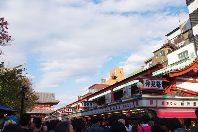 埋め尽くされた人の間を進み、浅草寺が見えてきた。