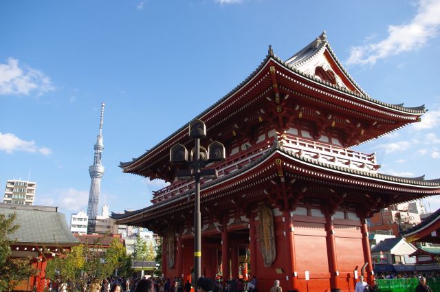 境内からは東京スカイツリーも見えました。新たな東京の名所のペアという感じがした。