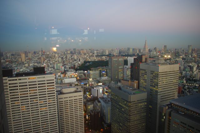 新宿駅周辺。東京スカイツリーから六本木ヒルズまで見渡すことができる。