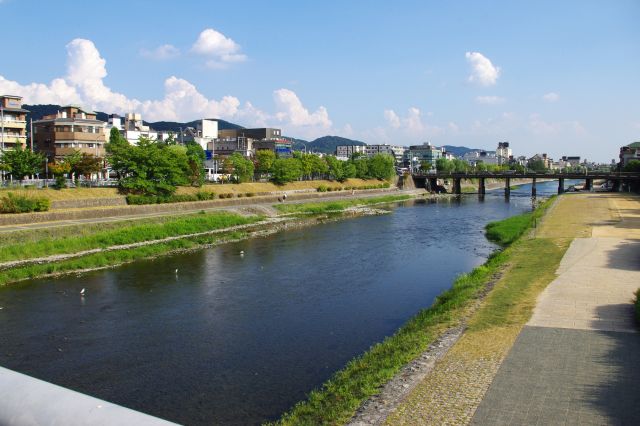 以前訪れた四条大橋と比べると静かで穏やかな風景。