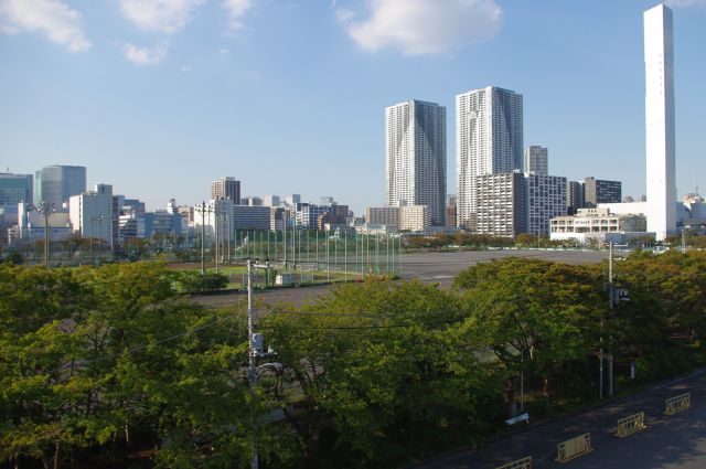 オリンピックの選手村予定地。まだ広大な空き地状態です。