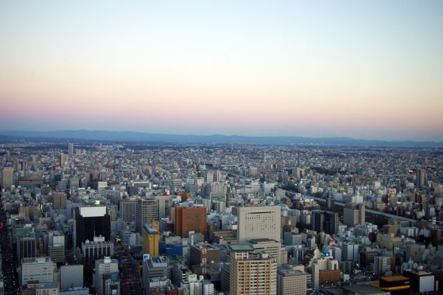 広い平地に都市が遠くまで広がる光景に圧倒されます。