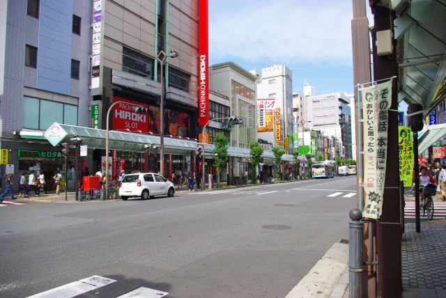 大きな通り沿いはアーケードの商店街。