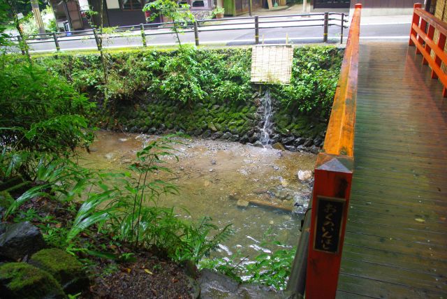 奥の院橋を渡り道路側へ。雨は止むも湿気がある。