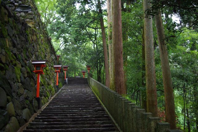 引き続き石の階段を登る。