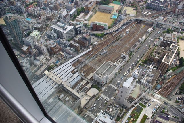 天王寺駅を見下ろす。