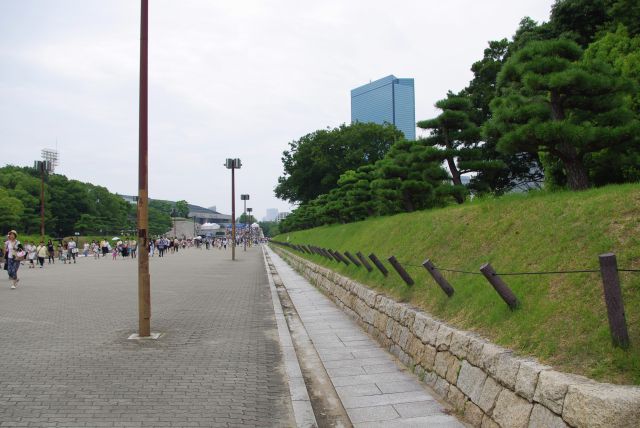 大阪城公園駅へ。大阪城ホールのイベント終了と重なり大勢の人が歩く。