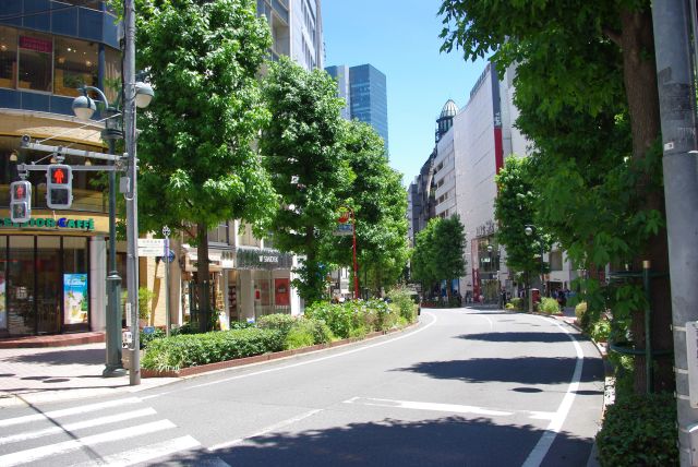 勤労福祉会館前。ヒカリエも顔を出す。