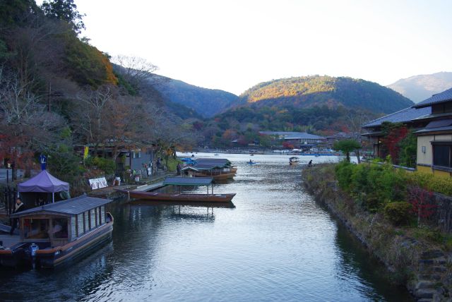 渡月小橋の船着き場。