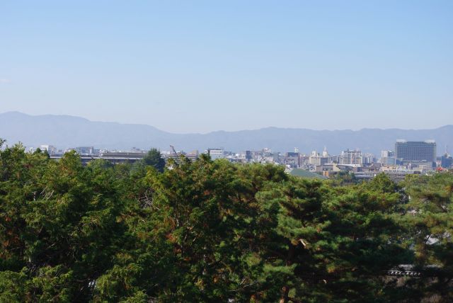 南西方面、京都駅の北側あたりだろうか。