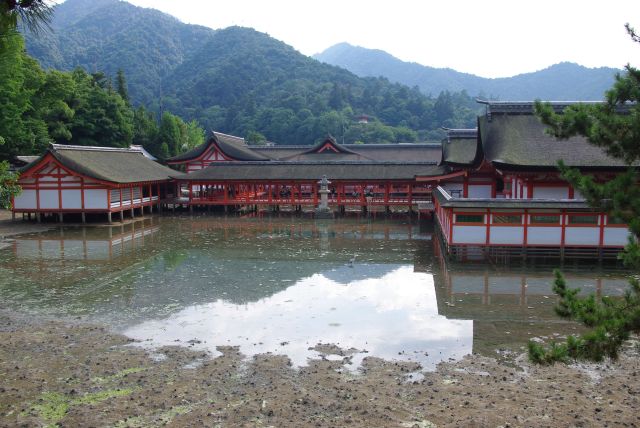 厳島神社を背後から。