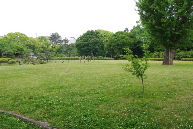 東庭園は広場になっている。