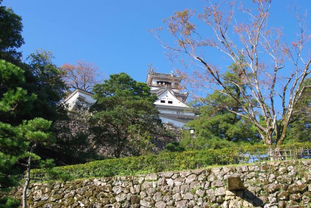 石段を上って行きます。石樋は多雨対策の水路。