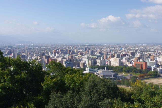 南西側の市街地。