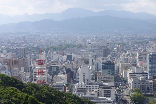 南側の市街地。