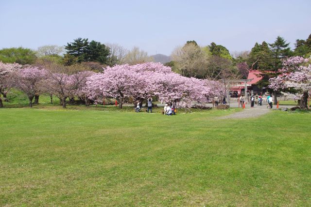 北側の松前神社方面。