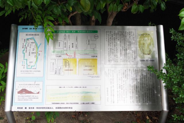 近辺には様々な遺構。洛中惣構の土塁跡。