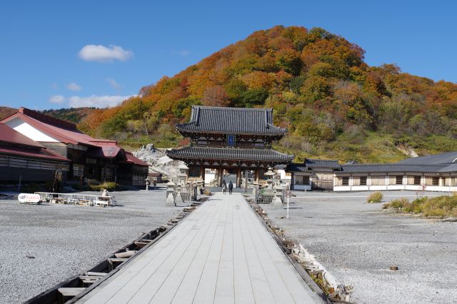 総門をくぐると参道の奥に山門。