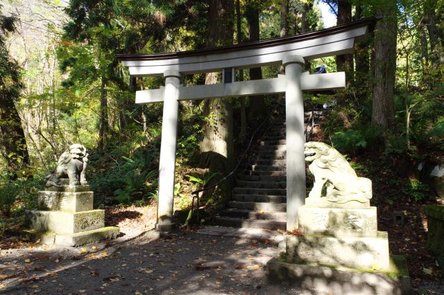 右側の鳥居へ。