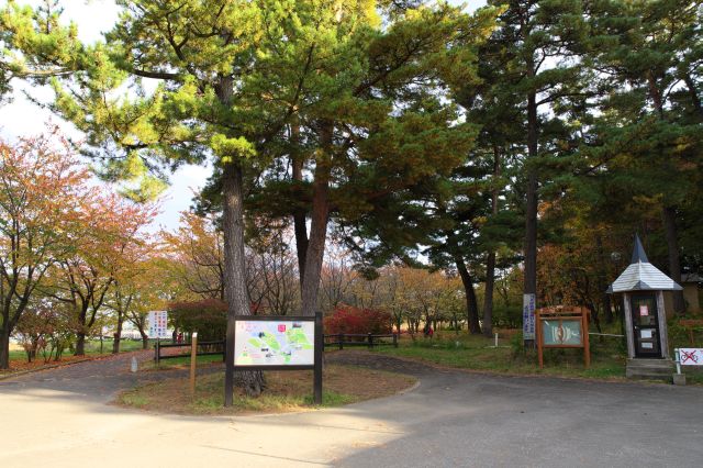 橋に向かって公園を歩きます。