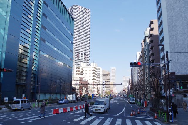 勝どき駅方面を振り返ります。