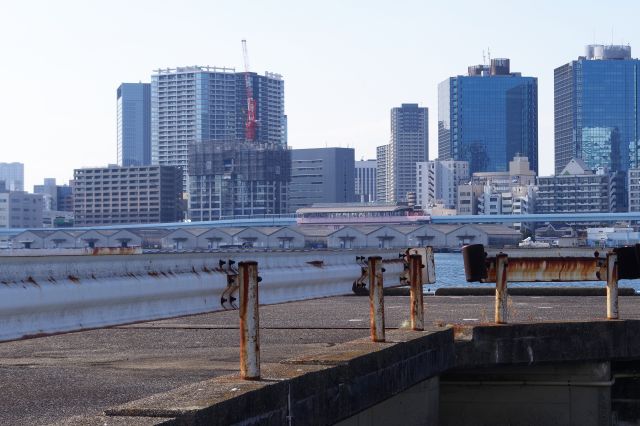 ゆりかもめの日の出駅周辺。