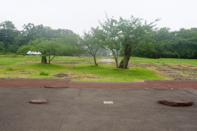 正殿から南門方面。今は遺跡感。