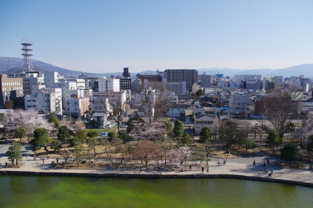 南側は都市風景。