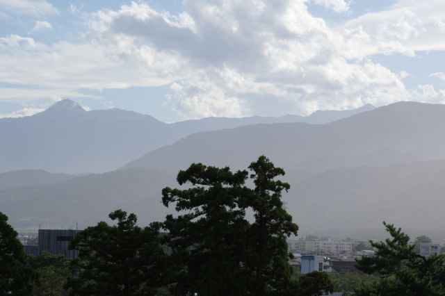 左山頂は2454mの妙高山、右山頂は2462mの火打山。