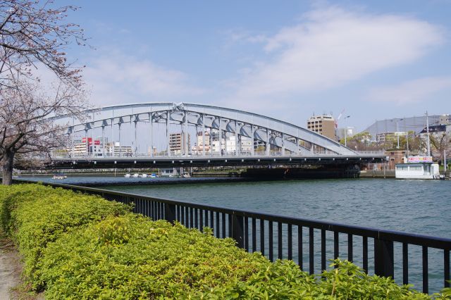 アーチ橋の桜宮橋。