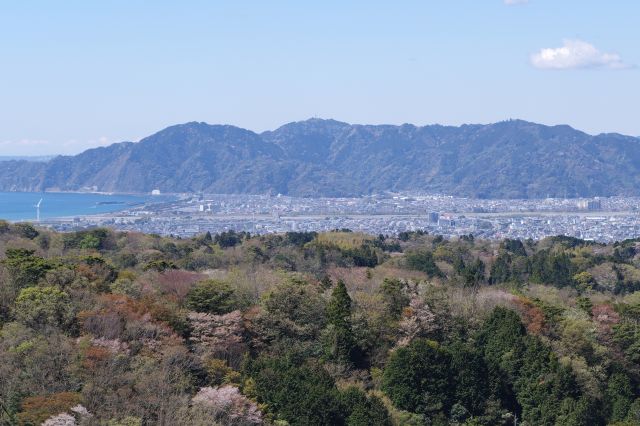 安倍川の河口部の街並み。