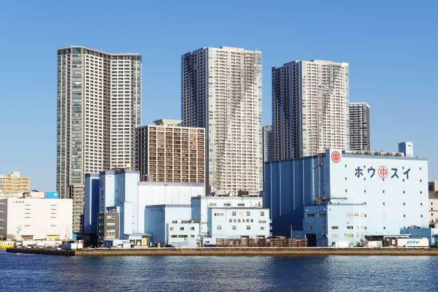 臨海地区に林立するタワーマンション。