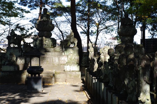 多数の像が見られます（後で中に入ります）。