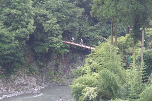 右側の氷川小橋。