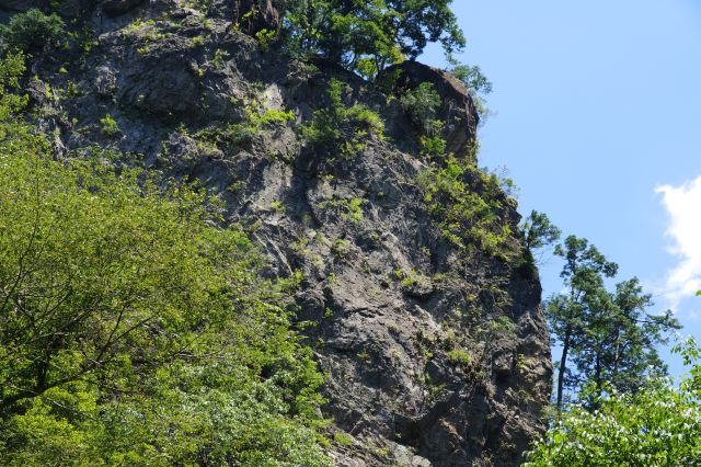 迫力のある生々しい岩場。