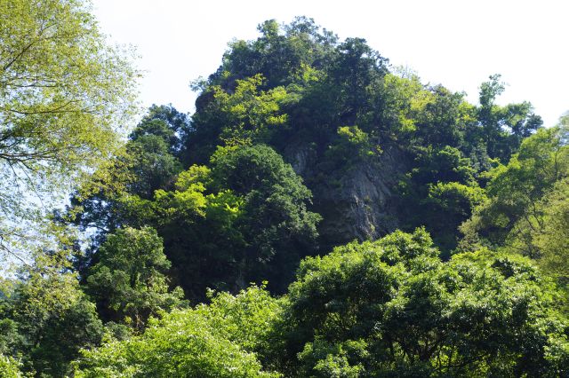 右側の岩も大きく切り立つ。