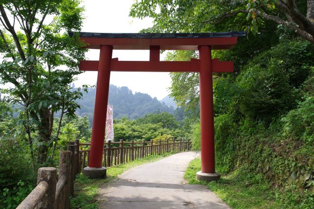 最初の鳥居をくぐります。