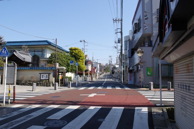 住宅街の道沿いに5分ほど歩きます。