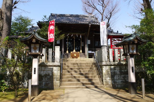 正面に社殿が鎮座します（神社については後で調べて追記します）。