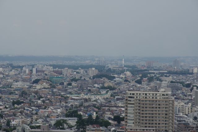 砧公園、世田谷清掃工場。天気が良ければ富士山が見えたはず。